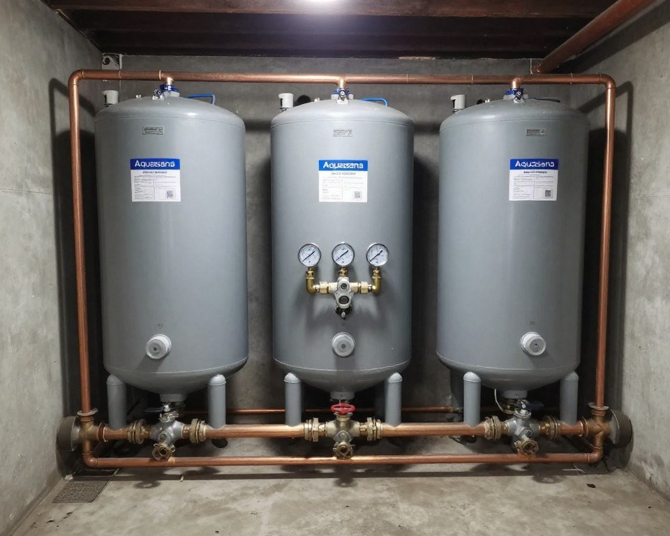 Aquasana professional installation showing all connections Aquasana professional installation showing all connections