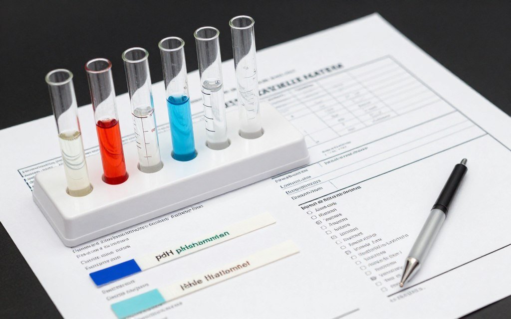 water testing kit with test tubes and results water testing kit with test tubes and results